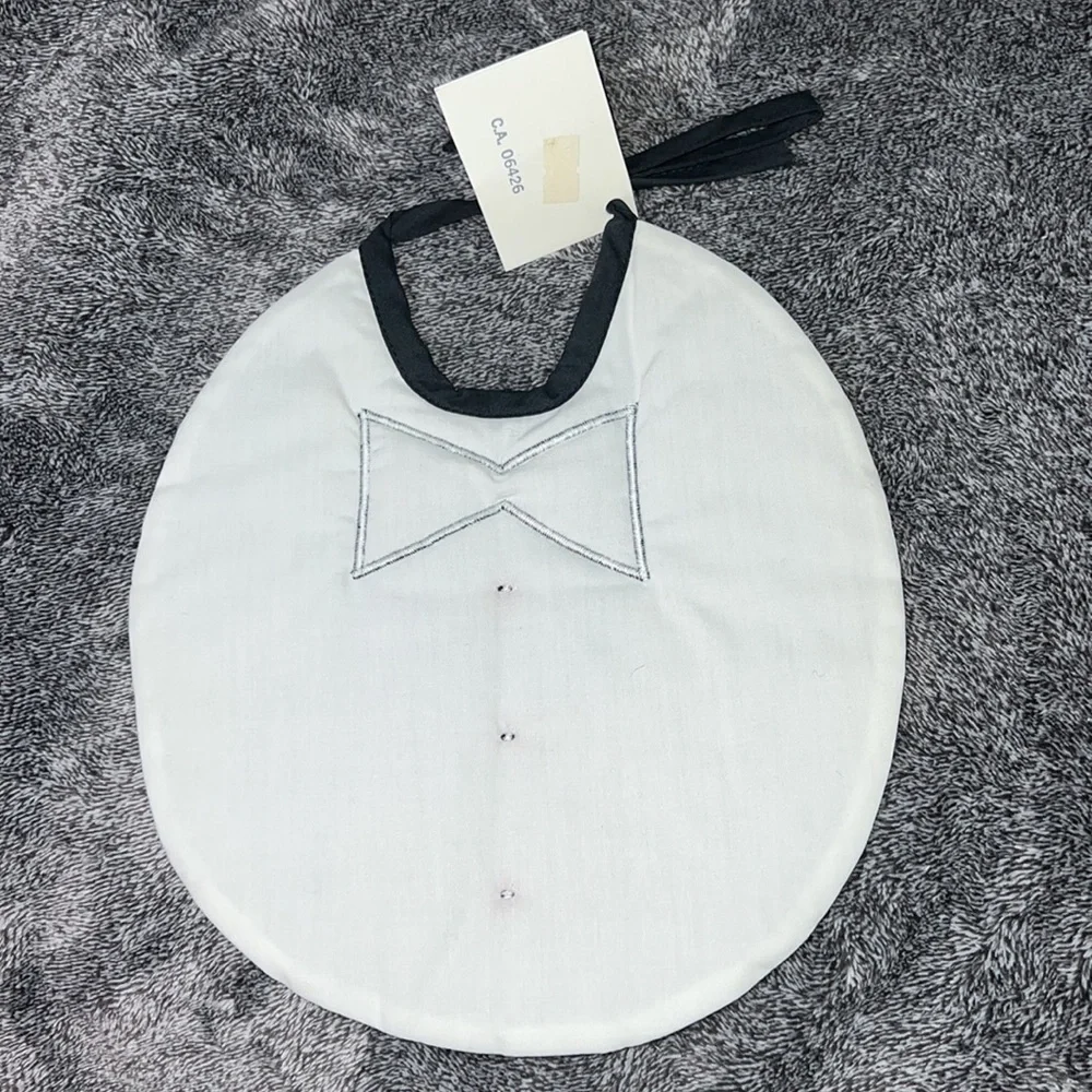 VINTAGE BABY BIB BOW TIE SUIT SHIRT AND BUTTONS THE BIB LADY COLLECTIONS 1980”s